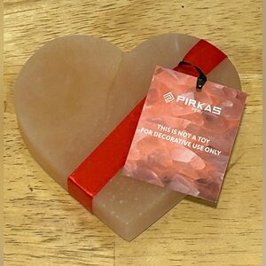 PIRKAS Hand Carved Orange Selenite Stone Heart Made in Peru. Brand New With Tags